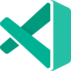 An orange version of the Visual Studio Code logo