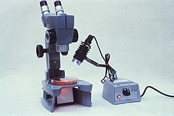 AO Spencer Cycloptic; discrete magnification steps using Galilean optics in a revolving drum