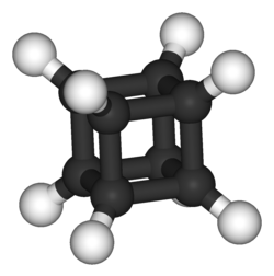 A schematic depiction of a cubane molecule
