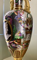 Neoclassical cornucopia on a vase, by the Sèvres Porcelain Factory, 1814, hard-paste porcelain with platinum background and gilt bronze mounts, Louvre[12]