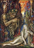 Gustave Moreau, Polyphemus adores the sleeping Galatea, c. 1896