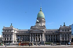 Palace of the Argentine National Congress in Buenos Aires, Argentina, built between 1897 and 1946 in a Neoclassical style.