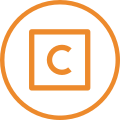 The logo for GameChat is a yellow letter "C" with a yellow square border around it. The "C" with the square border has a yellow round border around it.
