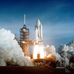 Space Shuttle Columbia launches from LC-39A on STS-1 (1981)