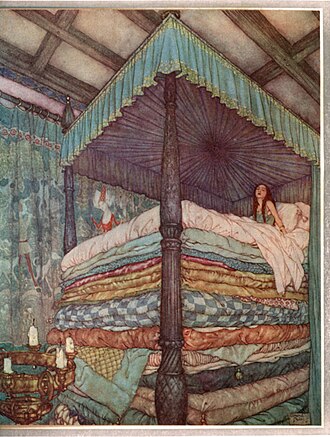 The fairytale "The Princess and the Pea" exaggerates the traditional European layering of thin mattresses.