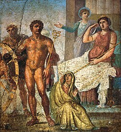 Roman fresco of the punishment of Ixion, House of the Vettii, Pompeii