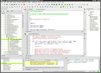 Screenshot of eric4 running in KDE SC 4