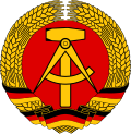 A compass on the former National Emblem of East Germany (former German Democratic Republic).