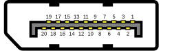 External connector (source-side) on PCB