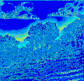 Sunrise was created using pen and ink, then scanned into a computer and colored with a software imaging tool.