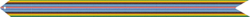 A multicolored streamer with (from outer to inner) green, yellow, brown, black, light blue, dark blue, white, and red horizontal stripes