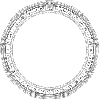 Schematic diagram of a Pegasus stargate with glyphs