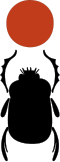 Ra-Khepri was sometimes depicted as a scarab pushing a sun disk.