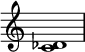 \relative c' {
\omit Staff.TimeSignature
<c des>1
}