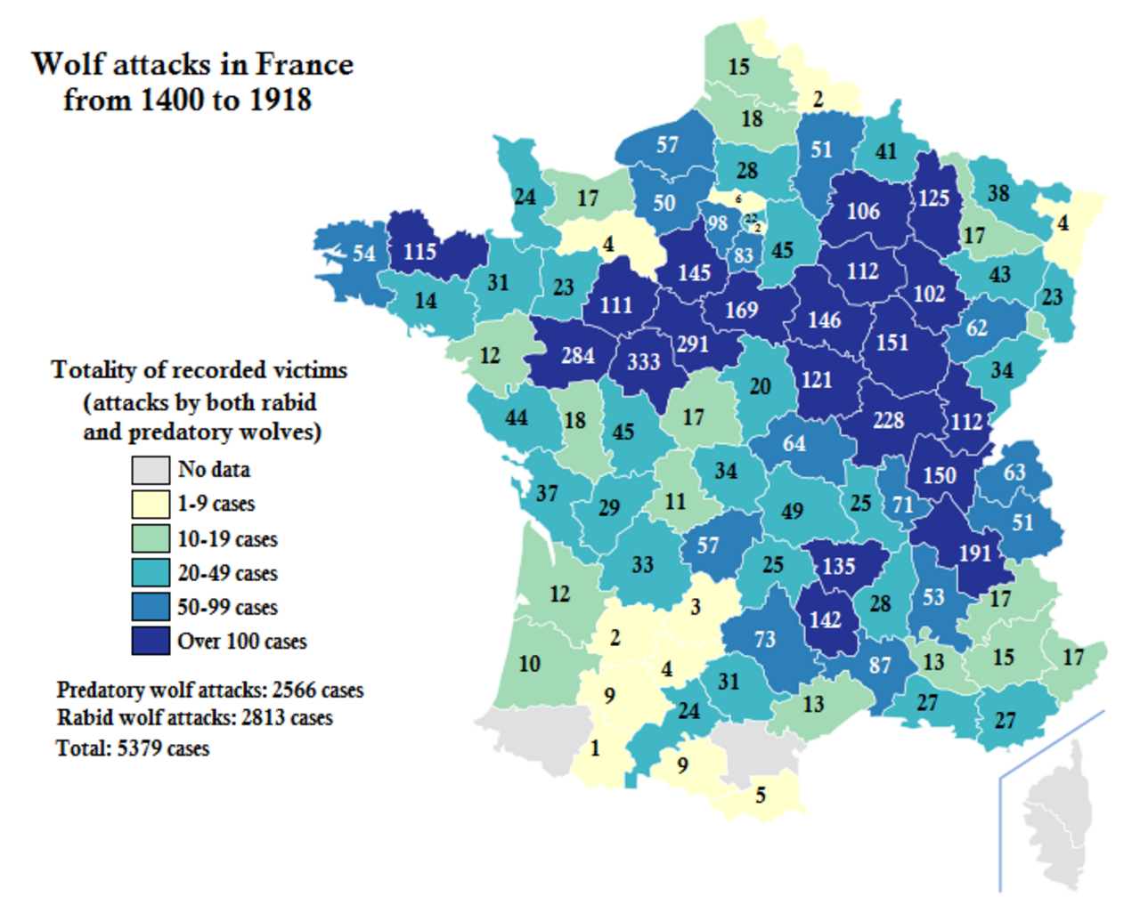 Map of wolf attacks on humans in France with text.png
