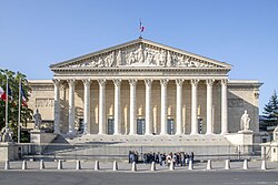 Empire style portico of the Palais Bourbon (Paris)