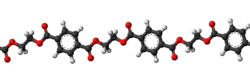 A short section of a PET polymer chain