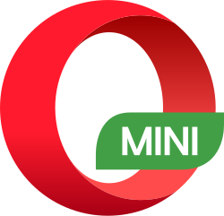 Red letter "O" viewed from the side at 45 degrees angle. A green label on the bottom right corner reads: "Mini".