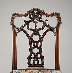 Side chair; Thomas Chippendale; c. 1755 – c. 1760; mahogany; Metropolitan Museum of Art (New York City)
