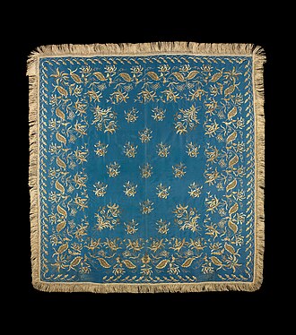 An early 19th-century Russian silk embroidered headscarf[41]