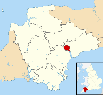 The District of Exeter including Topsham shown within Devon