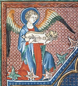 England, c. 1310 C.E. Angel holding a citole