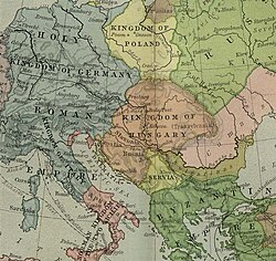 Map of 12th-century Kingdom of Hungary