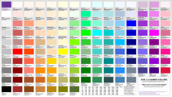 SVG1.1 named colors with sRGB hex/dec and HSL codes, at UHD (4K) resolution