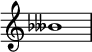 {
\omit Score.TimeSignature \relative c'' {
\tweak Accidental.stencil #ly:text-interface::print \tweak Accidental.text \markup { \concat { \flat \doubleflat }}beses1
} }