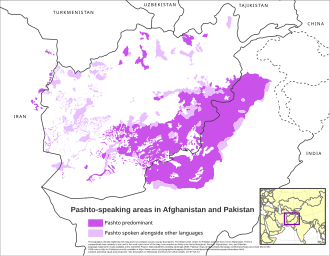 A map of Pashto-speaking areas