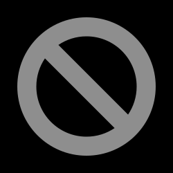 Prohibited sign (a circle with a single line crossing through it) that is shown during the boot process when the system is not allowed to proceed.