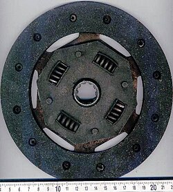 Clutch disc with splined hub to mesh with pictured input shaft
