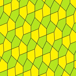 Type 2 Cairo tiling, with coloring showing reflected and non-reflected tiles