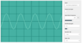 Pure tone oscillogram of C5, an octave above middle C. The frequency is twice that of middle C (523 Hz).