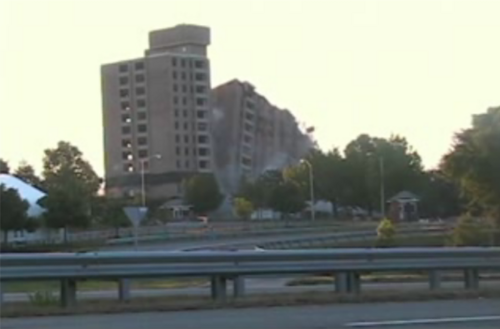 June 2006 demolition of the 12-story Tencza Apartment building in Arlington, Virginia. (See video)