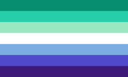 A blue and blueish green flag