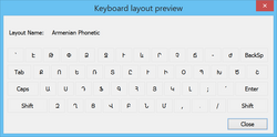 Armenian computer keyboard layout